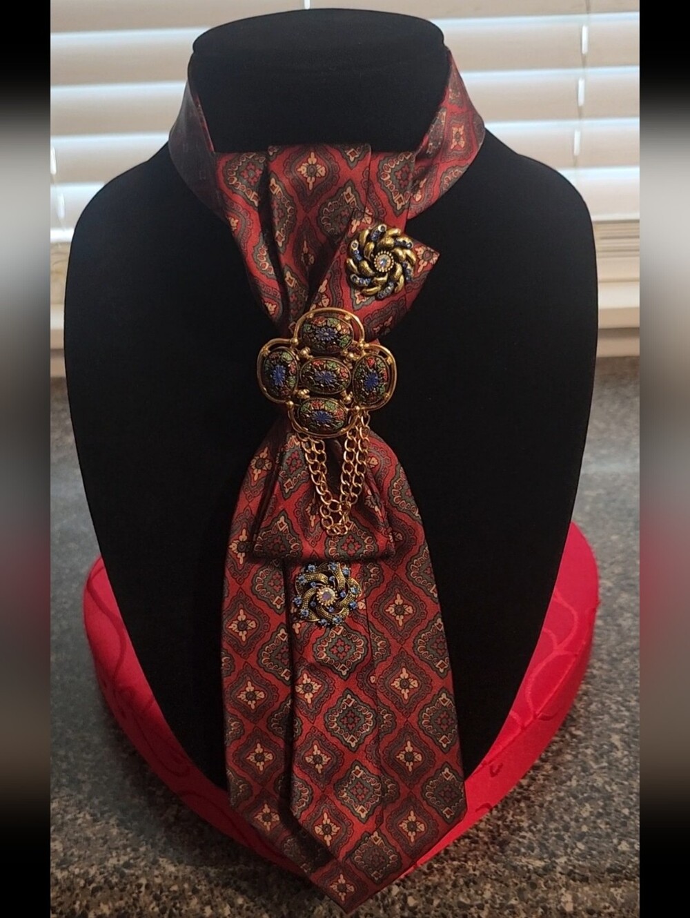 Necktie Necklace - Matching Choker & Chain Necklace (Madison Heights)